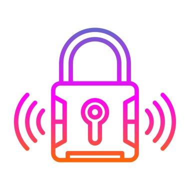 Akıllı kilit simgesi, vektör illüstrasyonu