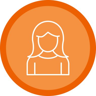 kız düz simgesi, vektör illüstrasyonu