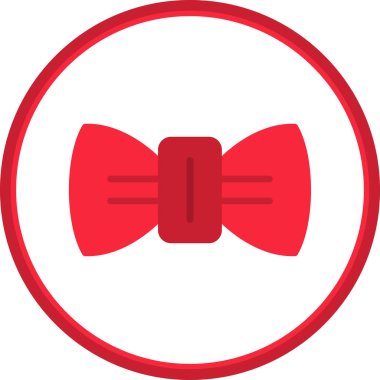 Kırmızı Yay kravat simgesi, vektör illüstrasyonu basit tasarım