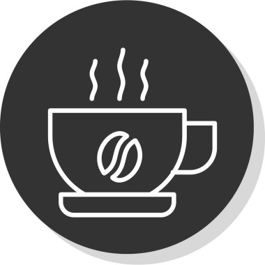 sıcak kahve ikonu, vektör illüstrasyonu