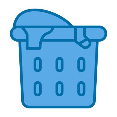 düz çamaşır sepeti vektör illüstrasyonu 