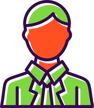 Benzersiz erkek öğretmen vektör çizgisi simgesi