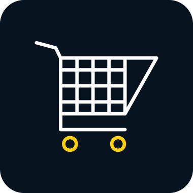 Alışveriş arabası simgesi, vektör illüstrasyonu