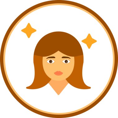 kadın avatar simgesi, vektör illüstrasyonu 