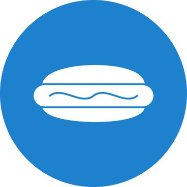 Hot dog simgesi, vektör illüstrasyonu basit tasarım