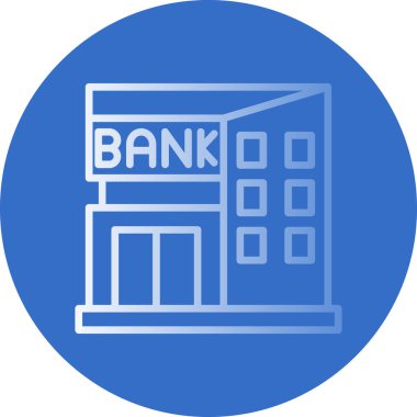 Banka binası ikonu. düz tasarım illüstrasyon. 
