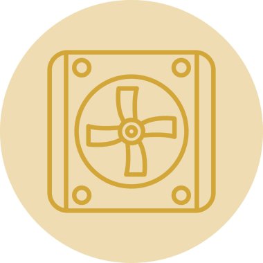 Soğutucunun vektör çizimi. Havalandırma fan çizimi, pictogram