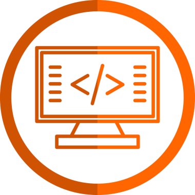 Kodlama simgesinin vektör illüstrasyonu 