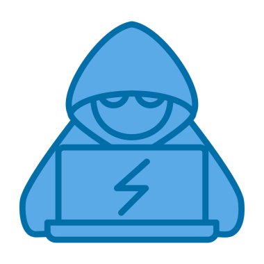 Hacker ikon vektörü. İnce çizgi işareti. izole edilmiş sembol çizimi