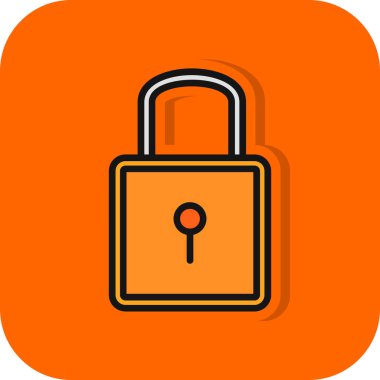 Düz simge, vektör resimlemesini kilitle  