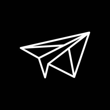 Kağıt düzlem vektör simgesi beyaz arkaplanda izole edildi.