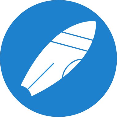 Sörf tahtası simgesinin vektör çizimi 