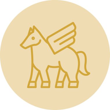 Pegasus hayvan simgesi, vektör illüstrasyonu              
