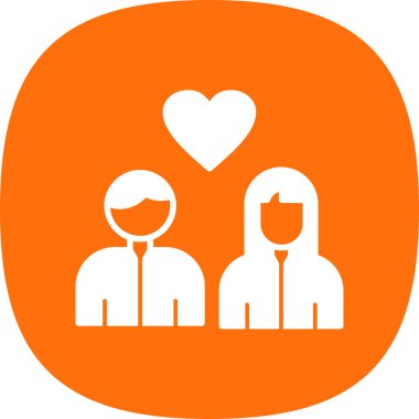 Aşk çifti ikonu. Aşkın basit bir gösterimi ve insanlar web için simge taşıyıcı