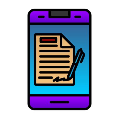 Belge vektör illüstrasyon tasarımlı akıllı telefon