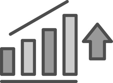 düz stil grafik büyüme simgesi