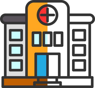 Hastane binası ikon vektör illüstrasyonu 