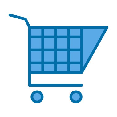 Alışveriş arabası simgesi, vektör illüstrasyonu