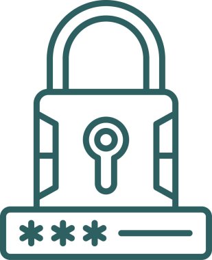 Kilit. Web simgesi basit illüstrasyon