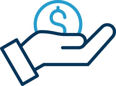 Sikkeler vektör düz simgesi