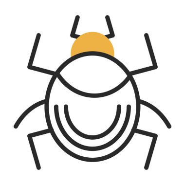 Beyaz arkaplanda izole edilmiş örümcek simgesi vektörü, cadılar bayramı işareti