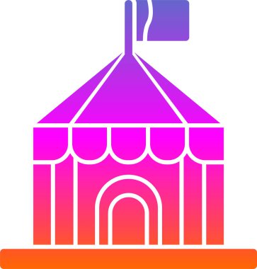 Beyaz arkaplanda izole edilmiş sirk çadırı tasarımı çizimi 