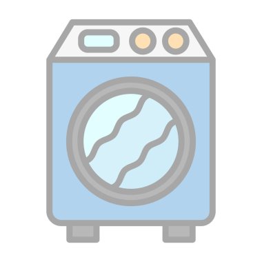 Bir çamaşır makinesinin vektör çizimi