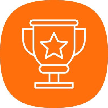 Kupa çizgisi simgesi, vektör illüstrasyonu 