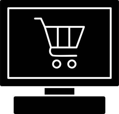 Çevrimiçi Dükkan simgesi, vektör illüstrasyonu