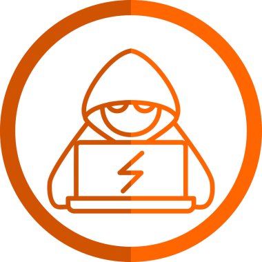 Hacker simgesi, vektör illüstrasyonu