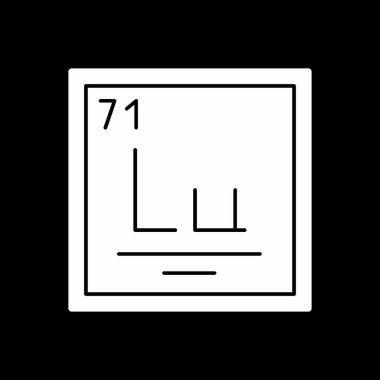 Lutetium simgesinin vektör illüstrasyonu 