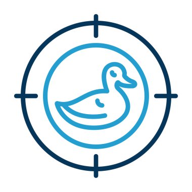 Ördek ikon çizgisinin vektör çizimi. güzel ve element ördek simgesi olarak da kullanılabilir.