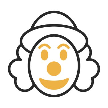 Yüzü olan palyaço renginde vektör çizimi