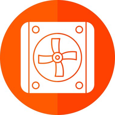Soğutucunun vektör çizimi. Havalandırma fan çizimi, pictogram