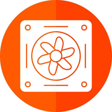 Soğutucunun vektör çizimi. Havalandırma fan çizimi, pictogram