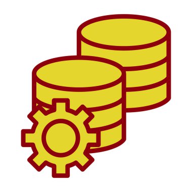 veritabanı vektörü düz renk simgesi