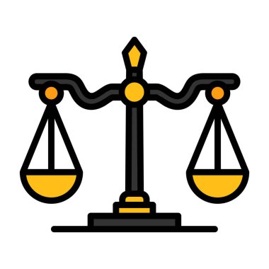 adalet ve hukuk vektör simgesi