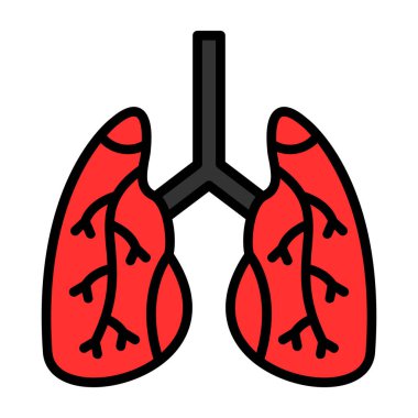 akciğerler web simgesi basit illüstrasyon 