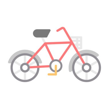 bisiklet düz simgesi, vektör illüstrasyonu