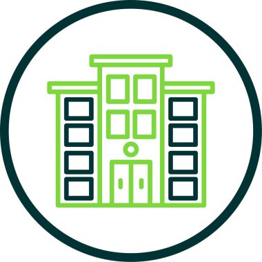 Belediye binası düz ikon vektör illüstrasyonu