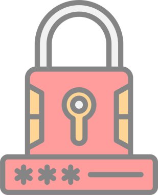 Kilit. Web simgesi basit illüstrasyon