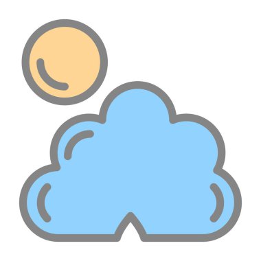 Basit Bulutlu hava simgesi, vektör illüstrasyonu