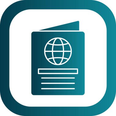 Pasaport web simgesi vektör illüstrasyonu