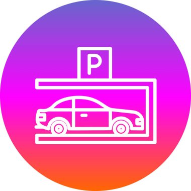 araba park simgesi vektör illüstrasyon                  