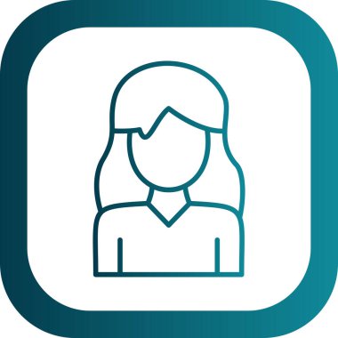 Genç kadın simgesi, vektör illüstrasyonu