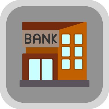 Banka binası ikonu. düz tasarım illüstrasyon. 