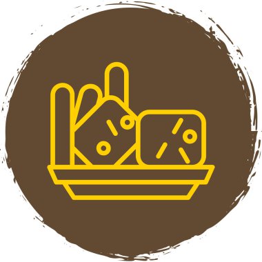 Yiyecek dolu bir arabanın vektör çizimi