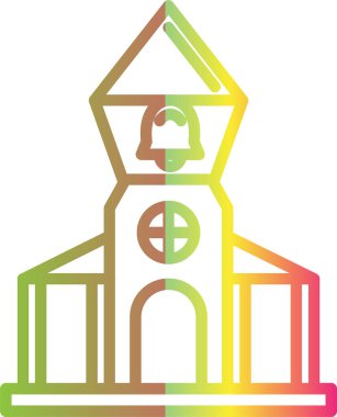 gökkuşağı gradyan çizgi çizimi bir karikatür kilise