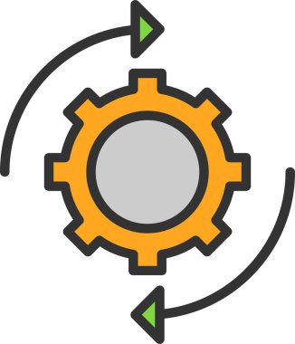 Çalışma Akımı web simgesi basit illüstrasyon 