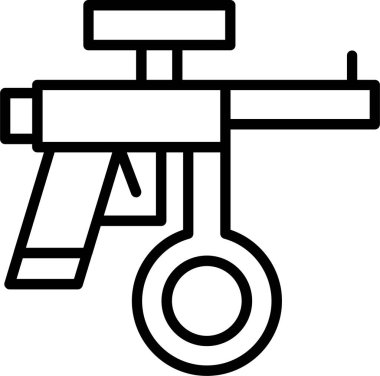 Paintball tabancası simgesi, vektör illüstrasyonu 